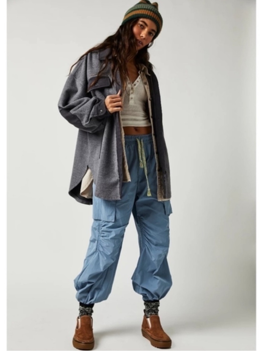 Free People Oversized Distressed Ruby Jacket | Large